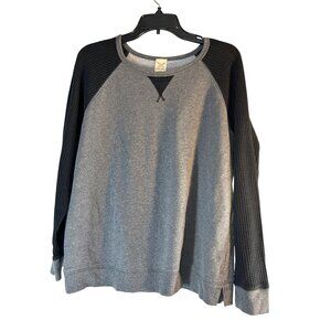 Faded Glory Womens Top Long Sleeves Gray/Black Size L 12-14